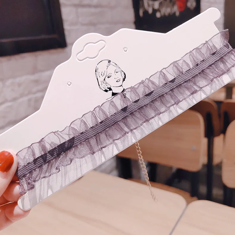 Женское Ожерелье-чокер с волнистыми точками ожерелье кружевное бархатное