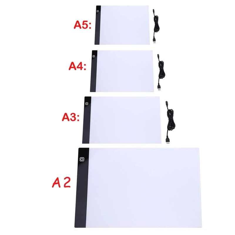 A5/A4/A3/A2 Three level dimming LED Light Pad for diamond painting Artcraft Tracing Light Box Digital Tablets Drawing Tablet