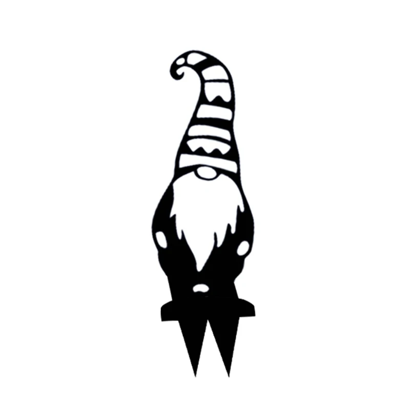 

Metal Gnome Elf Silhouette Art Fairy Garden Yard Home Decoration Outdoor Lawn Ornaments
