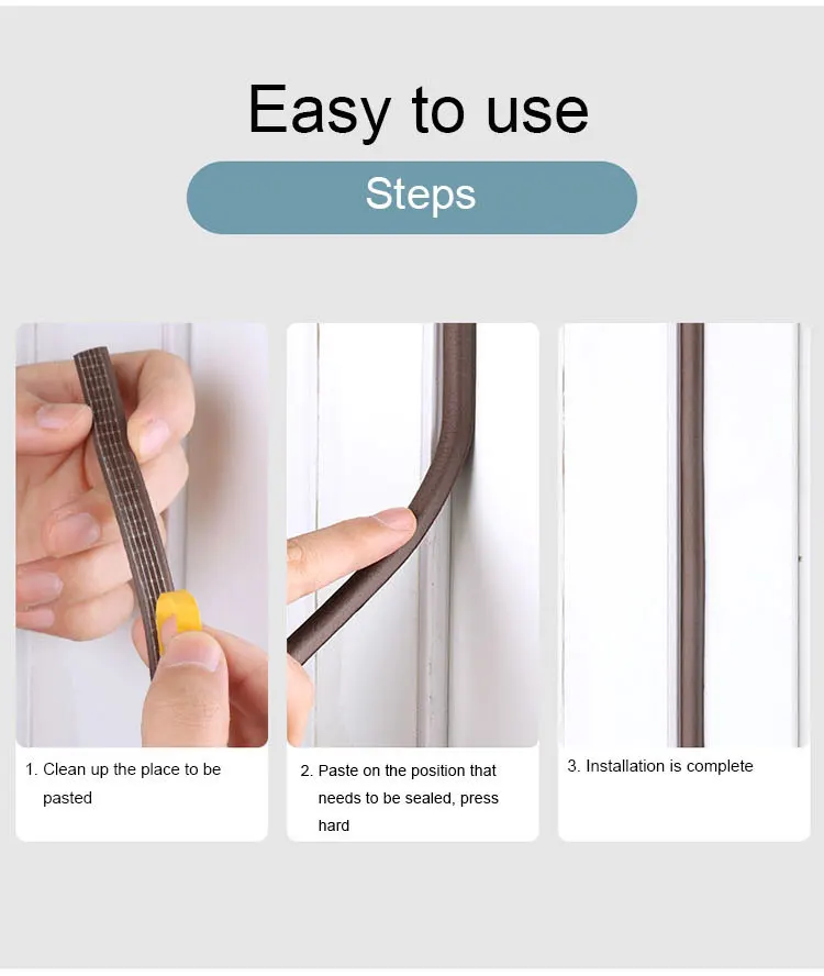

Foam Sealing Strip Strong Adhesion Weatherstrip Strip Car Window Sealing Strips Sound Household Door Waterproof Self Strip