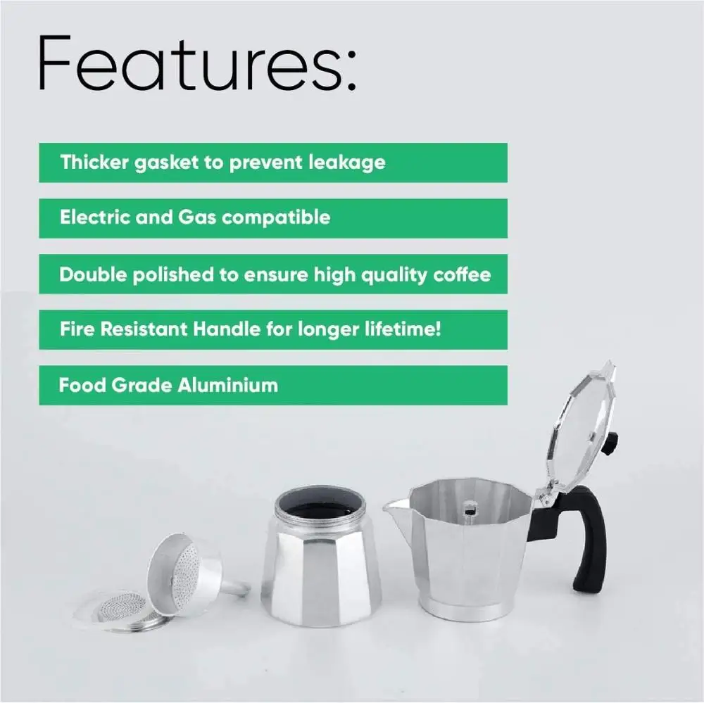 Кофеварка алюминиевая для приготовления мокко эспрессо 1/2/3/6/9 чашек|Кофейники| |