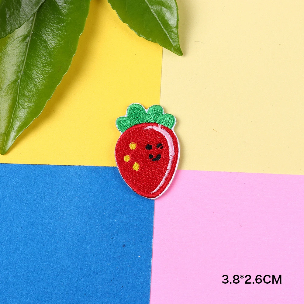 Еда фрукт авокадо клубника персик патч железа на нашивки в форме яиц для одежды