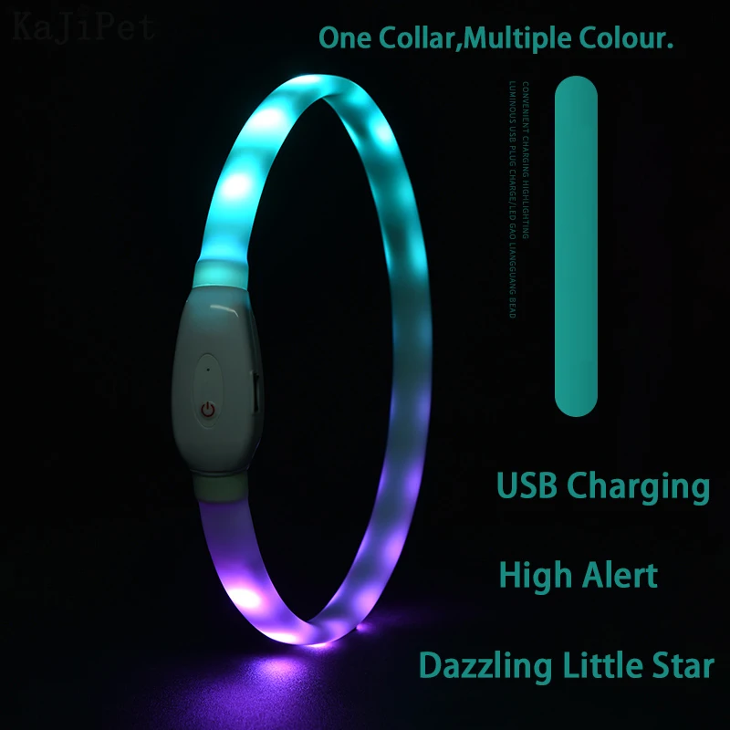 

Собачий ошейник со светодиодной подсветкой, светящийся воротник с USB-разъемом, Перро Luz светодиодный Светодиодный собачий ошейник, мигающий...