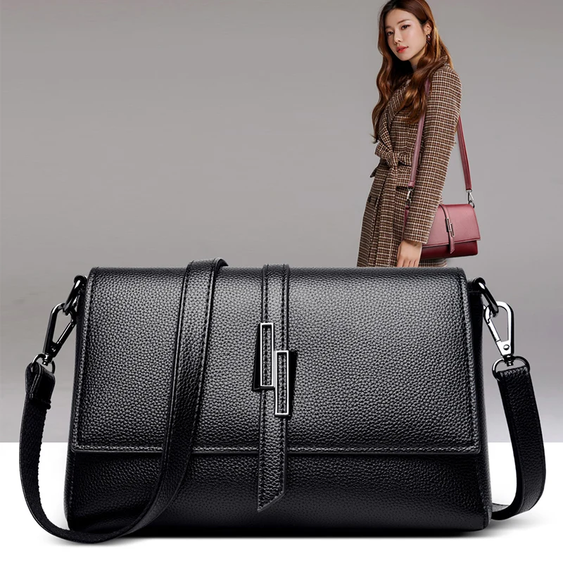 

Trendy Clamshell Women's PU Leather Shoulder Bags Wild Style Simple Messenger Bag Female Quality Work Small Tote Handbag 2020