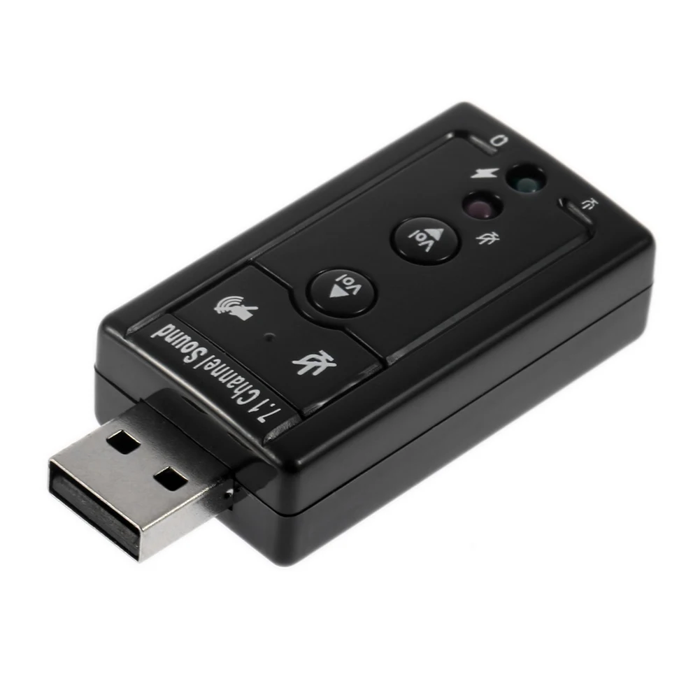 Мини USB 2.0 3D Виртуальная 12 Мбит/с Внешняя Звуковая Карта Адаптер Портативный