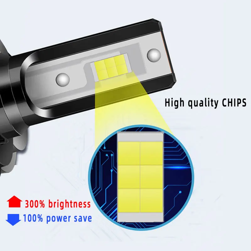 2Pcs Car Headlight Kit LED NEW X2 Type H1 H4 H7 H8 H9 H11 9005 9006 9012 55W 20000LM Light Bulbs Automobiles Auto Lamp 6000K | Автомобили