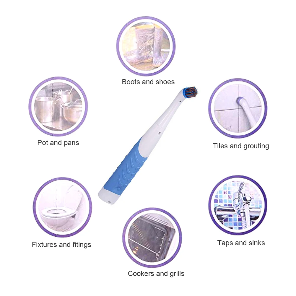 

Electric Sonic Cleaning Brush Sonic Sink Scrubber with 4 Brush Head