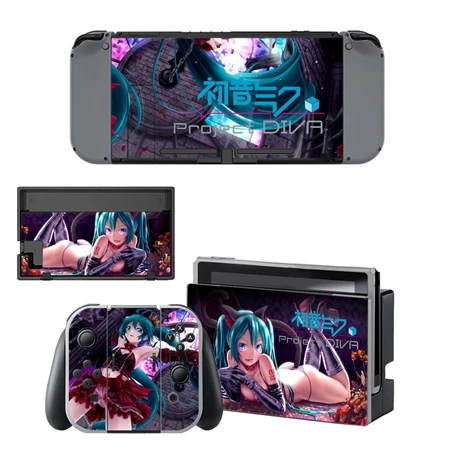 YSNS1042 Hatsune Miku Виниловая наклейка для Kind переключатель NS консоль контроллер японские персонажи аниме наклейки украшения - Цвет: YSNS1042