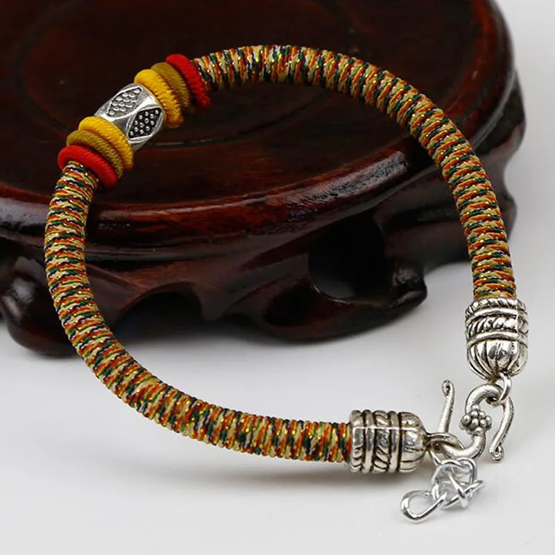 Женский плетеный браслет серебряного цвета с крючком|Браслеты шармами| |