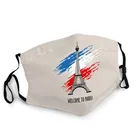 Новинка 2020, маска для лица с изображением Парижской башни, неодноразовая моющаяся противовирусная ткань для полости рта, маска с французским флагом, креативный флаг