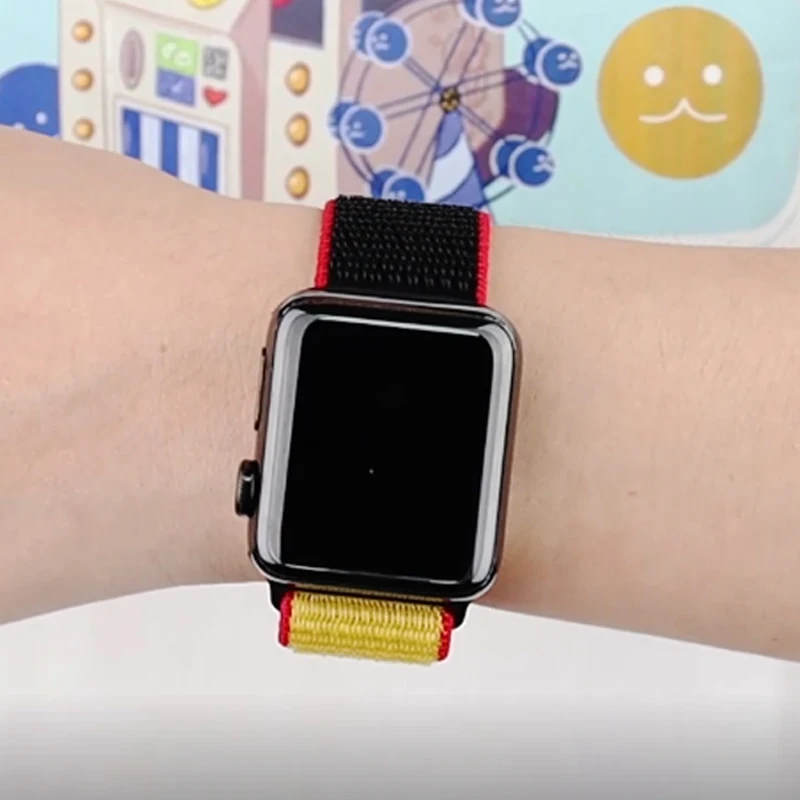 

Ремешок нейлоновый для Apple Watch band, браслет для смарт-часов iWatch Series 4 5 SE 6 7, 45 мм 41 мм 40/44 мм