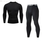 Мужская футболка для бега, леггинсы, тренировочные костюмы, Быстросохнущий Спортивный костюм для тренажерного зала, мужская спортивная одежда, черный цвет