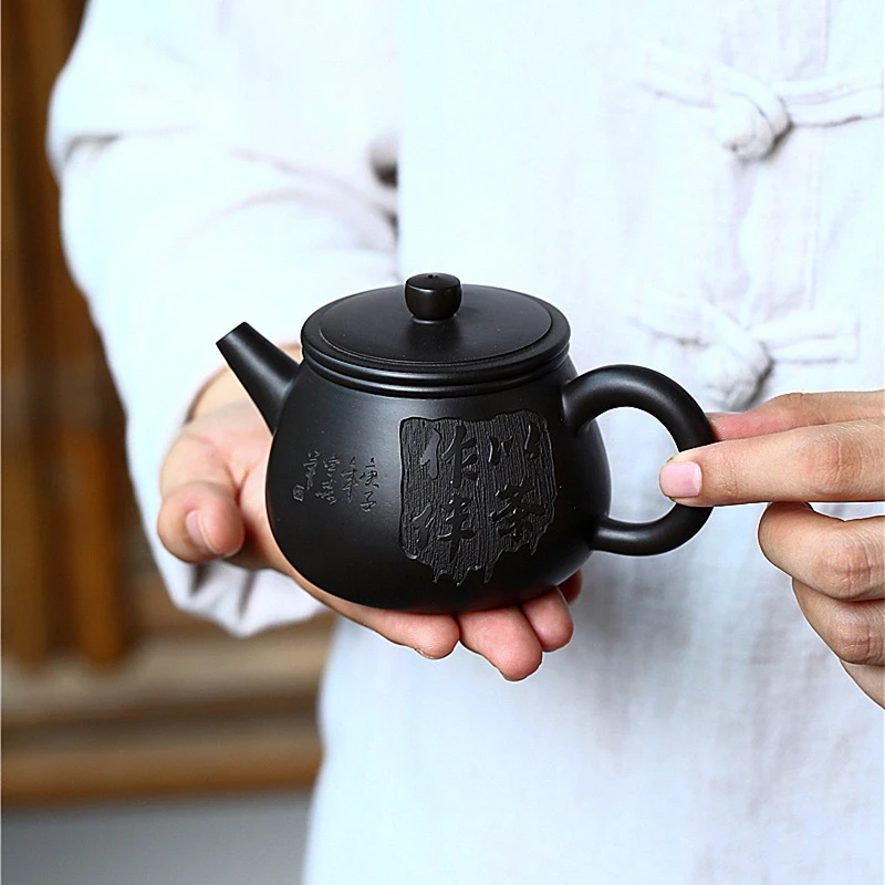 

Yixing Handmade Purple Clay Teapot Ore Mud Zisha Kettle Send Gift Box Lock Water Well Pot