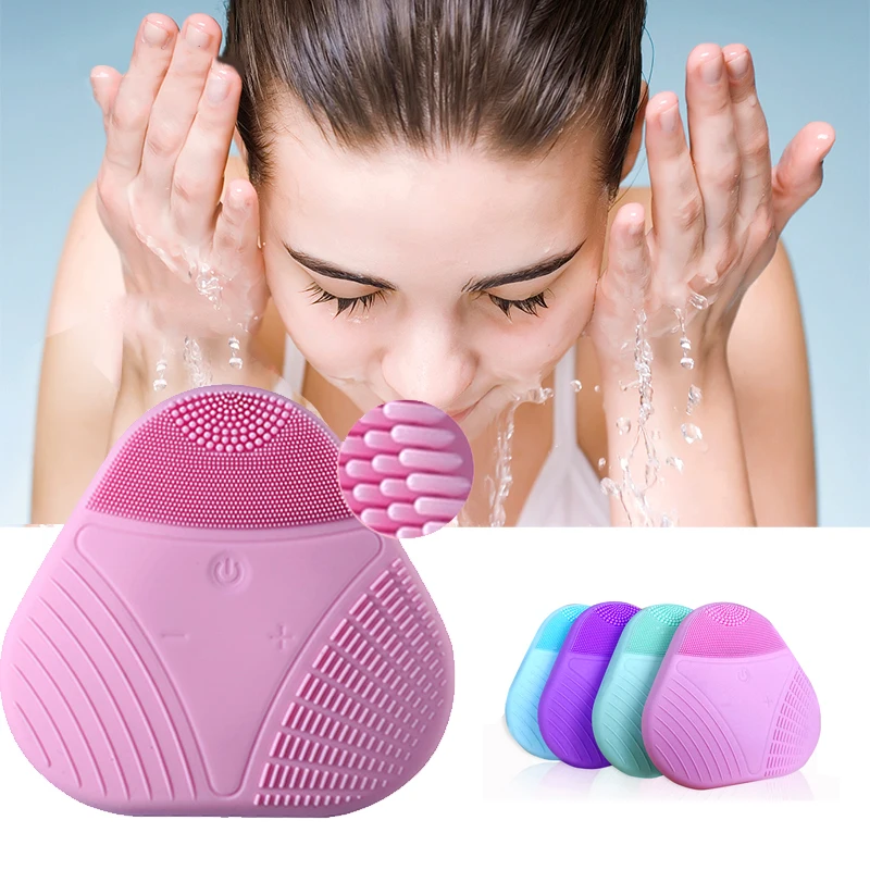 Мини USB пылесос лица щетка для мытья кисть очистки дица Массажная силиконовая
