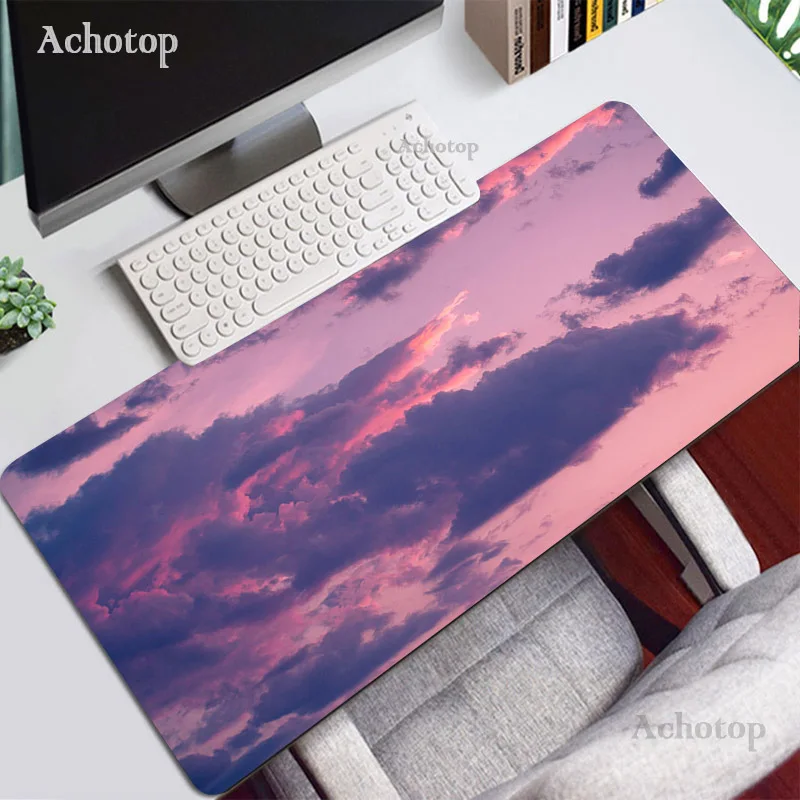 

Custom Blue Sky Adds White Cloud Scenery Laptop Computer Mousepad 900X400 XXL Large Mouse Pad Locking Edge Gaming Keyboards Mat