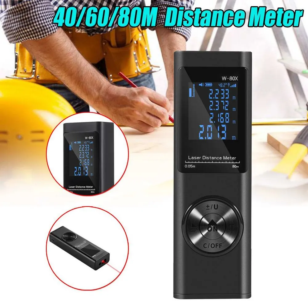 Мини лазерный дальномер 40/60/80M Дальномер Лента измеритель сборка устройства