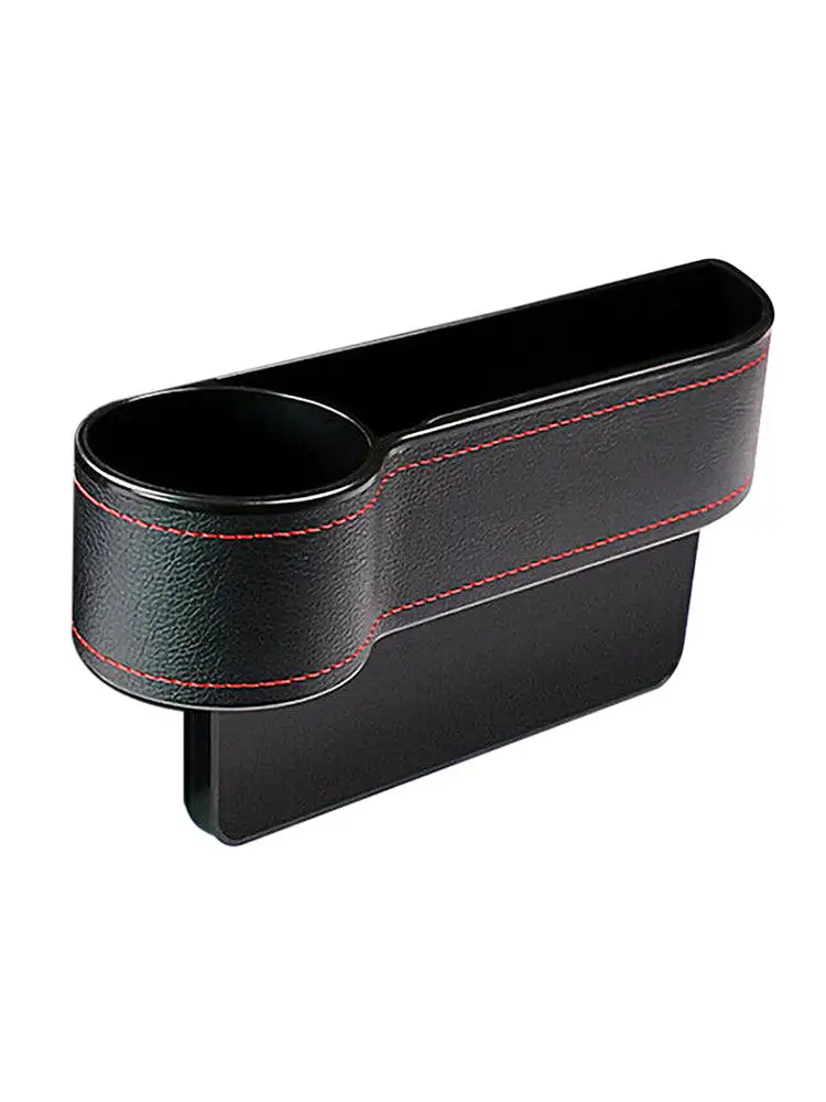 

Leather + ABS Auto Car Seat Gap Catcher Storage Box Organizer Right Cup Crevice Pocket Stowing