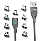 Магнитный кабель FONKEN usb-c, Micro USB, для быстрой зарядки и передачи данных, 3 А