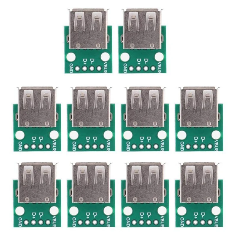 

10 шт. USB Адаптер доска, 2,54 мм USB для DIP плата адаптера Тип USB Адаптер доска, 4-контактный кнопочный экран
