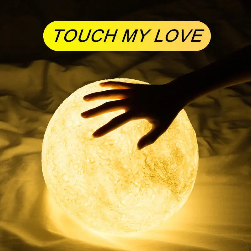 Светодиодный светильник с 3D принтом изображением Луны USB светодиодный ночник