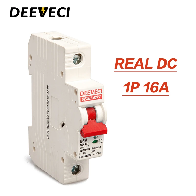 6A 10A 16A 20A 25A 32A 40A 50A 63A DC 250V микро прерыватель цепи 1P Solar mcb миниатюрный