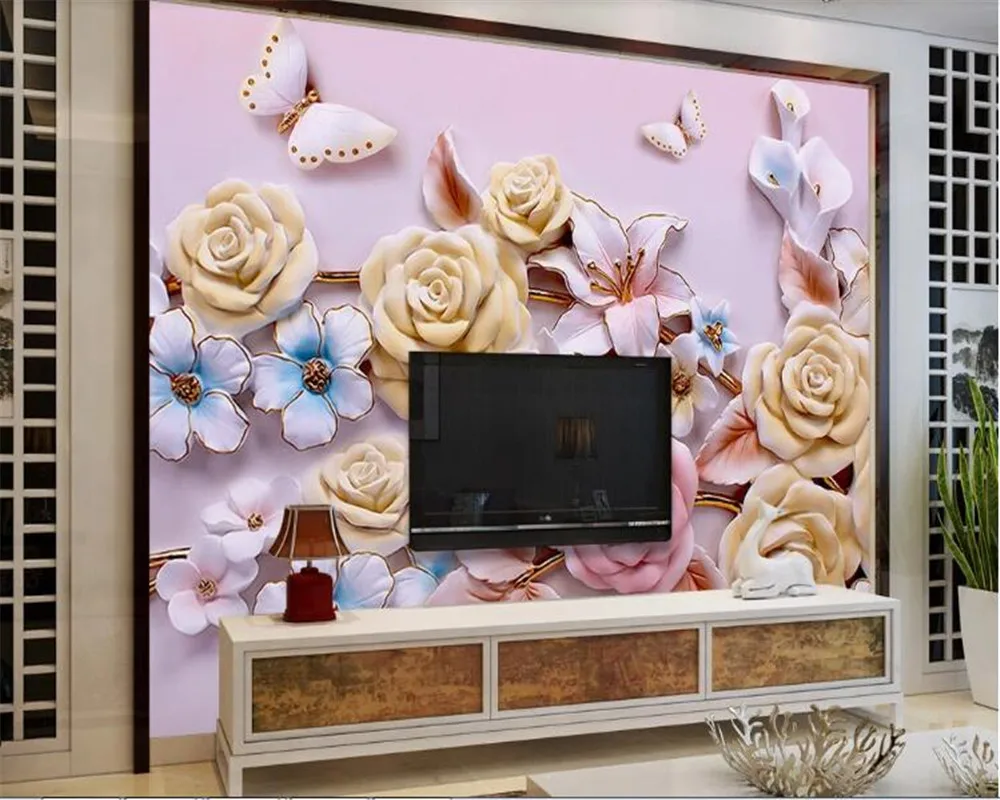 Золотая фольга beibehang с тиснением на заказ роспись Настенные обои для гостиной