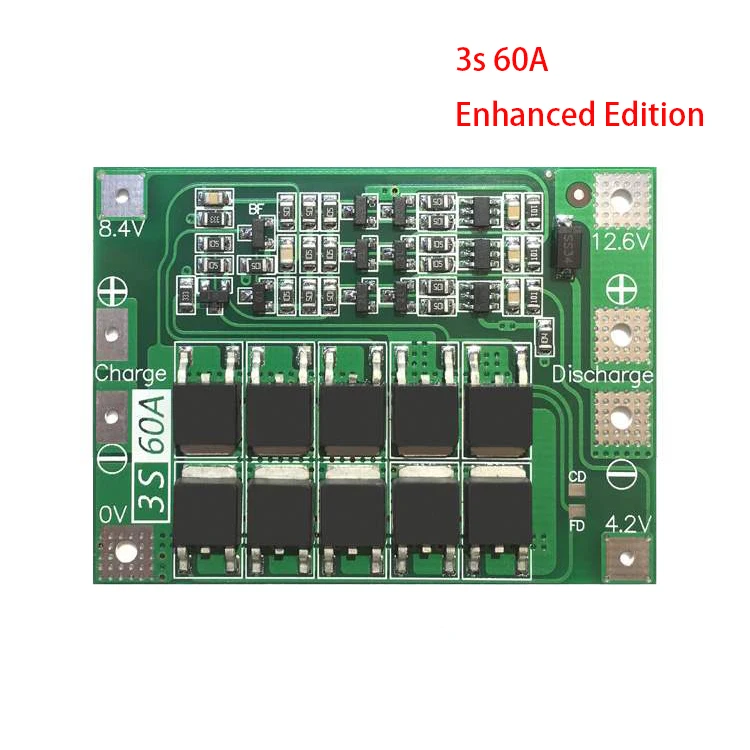Защитная плата 3S/4S 40A/60A 18650 BMS для зарядки литий ионных батарей двигателя