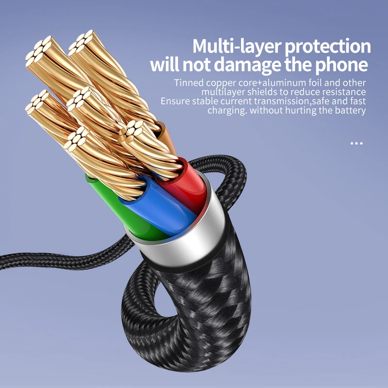kuulaa micro usb cable 3a nylon fast charge usb data cable for samsung xiaomi lg tablet android mobile phone usb charging cord free global shipping