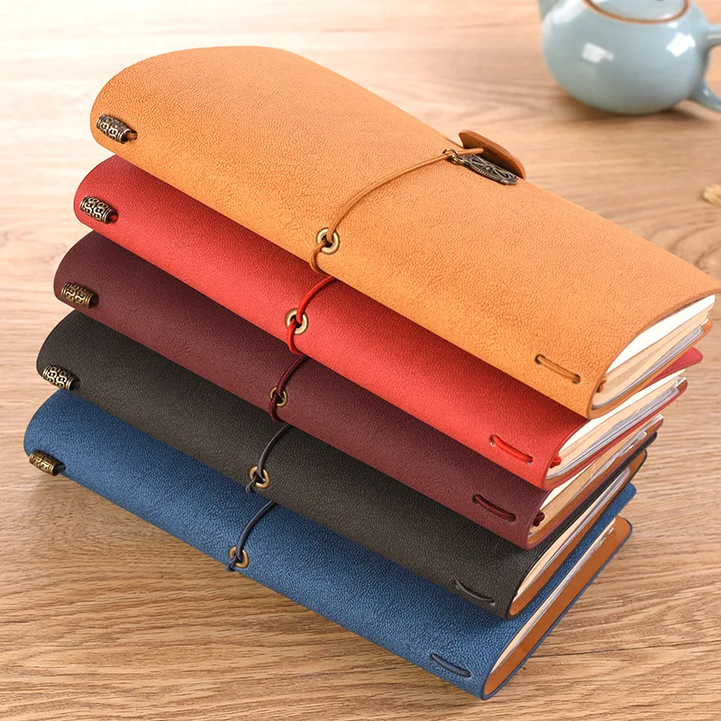 

High Quality Retro A6 Notebooks and Journals 2021 Imitation Leather Cloth Simple Office Squared Notebooks Personal Diary