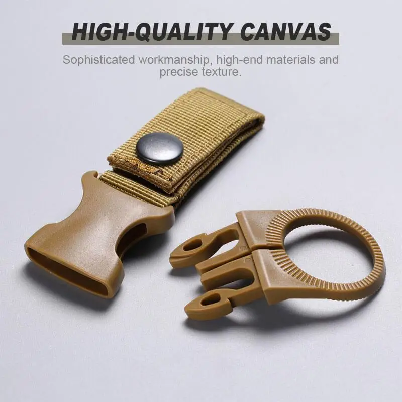 

Water Bottle Hanging Buckle Outdoor Camping Hiking Molle Tactical Nylon Ribbon Knapsack Keychain Triangle Backpack Waist Fasten