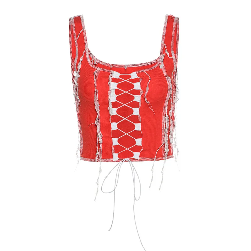 Sexy Women Crop Tank Tops Cross Bandage hollow Out Party Night Clubwear Cloth For Female Женская одежда