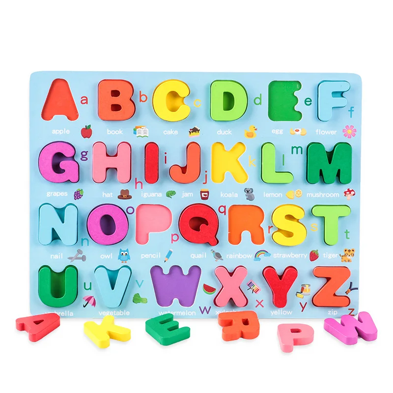 

Детская деревянная 3D головоломка, игрушки, красочные цифры, буквы, геометрия, форма, познавательная доска, доска для раннего обучения, обуча...
