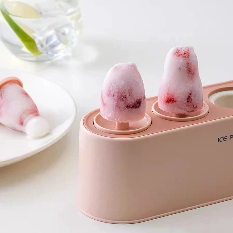

4 Holes Ice Cream Ice Pops Mold Silicone Ice Tray Ice Lolly Mold Reusable Silicone Popsicle Mold DIY Fruit Shake Accessories