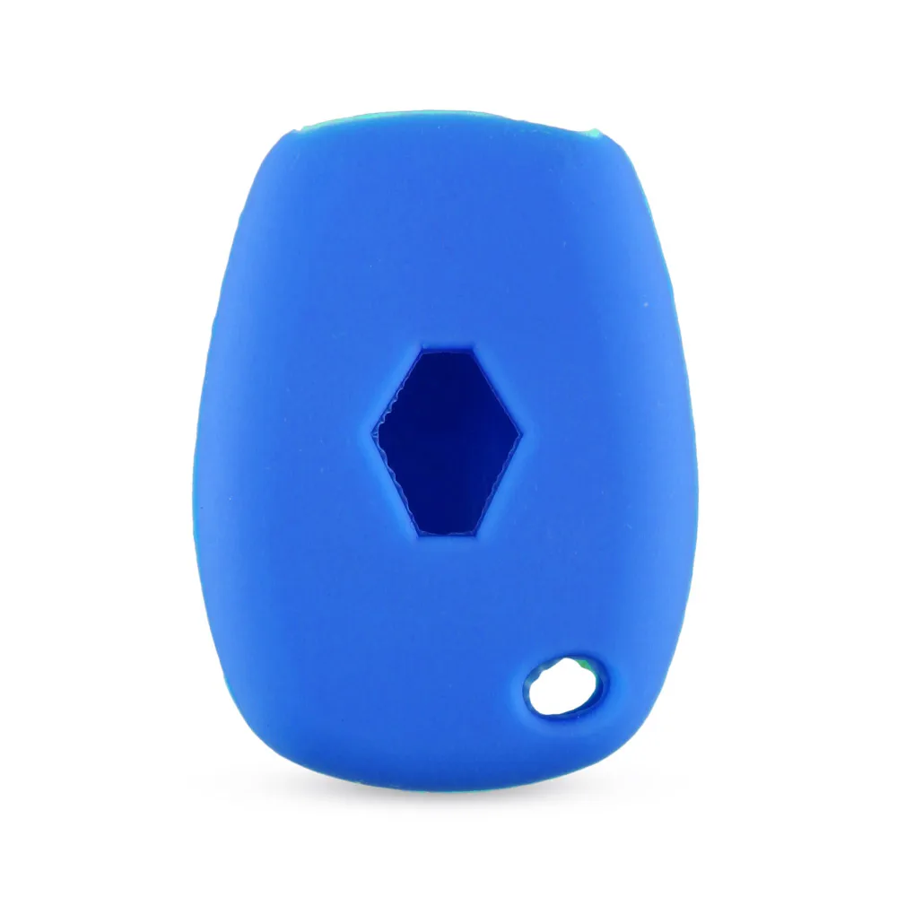 

KEYYOU Key Rings Silicone Car Key Case 3 Buttons for Renault Clio Scenic Megane Duster Sandero Captur Twingo Modus DACIA 3 Logan