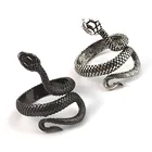 Модные кольца в стиле панк в форме випера симбальное кольцо на палец ювелирные изделия из титановой стали регулируемая змея дизайн 2 цвета подарки Оптовая продажа