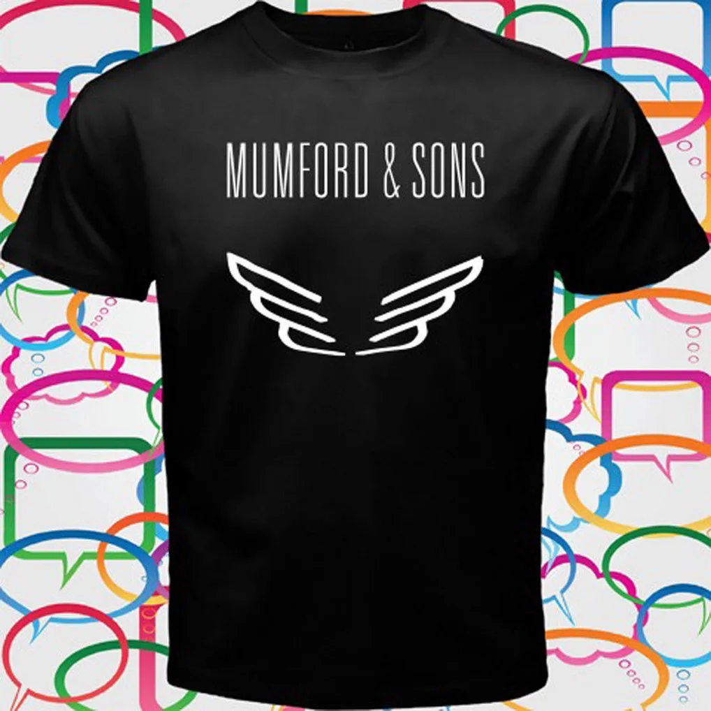 Мужская футболка MUMFORD AND SONS UK Rock Band черная с принтом Размеры S-3XL | одежда