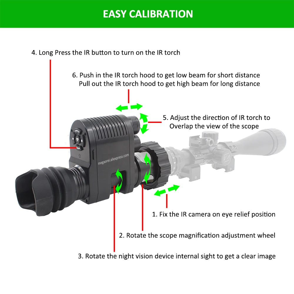 Прицел ночного видения Megaorei3 с дополнительным креплением монокулярная охотничья