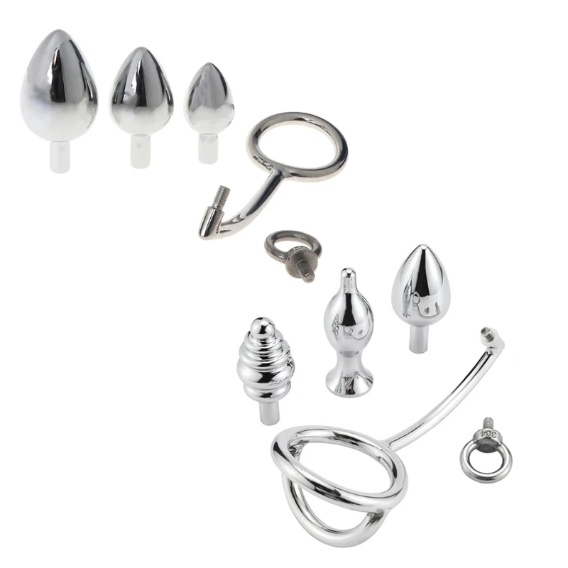 1SET Sex shop Anal toys plug Butt Plug Portable Stainless Steel Solid Metal Hook Delay Ring Dual-use | Красота и здоровье