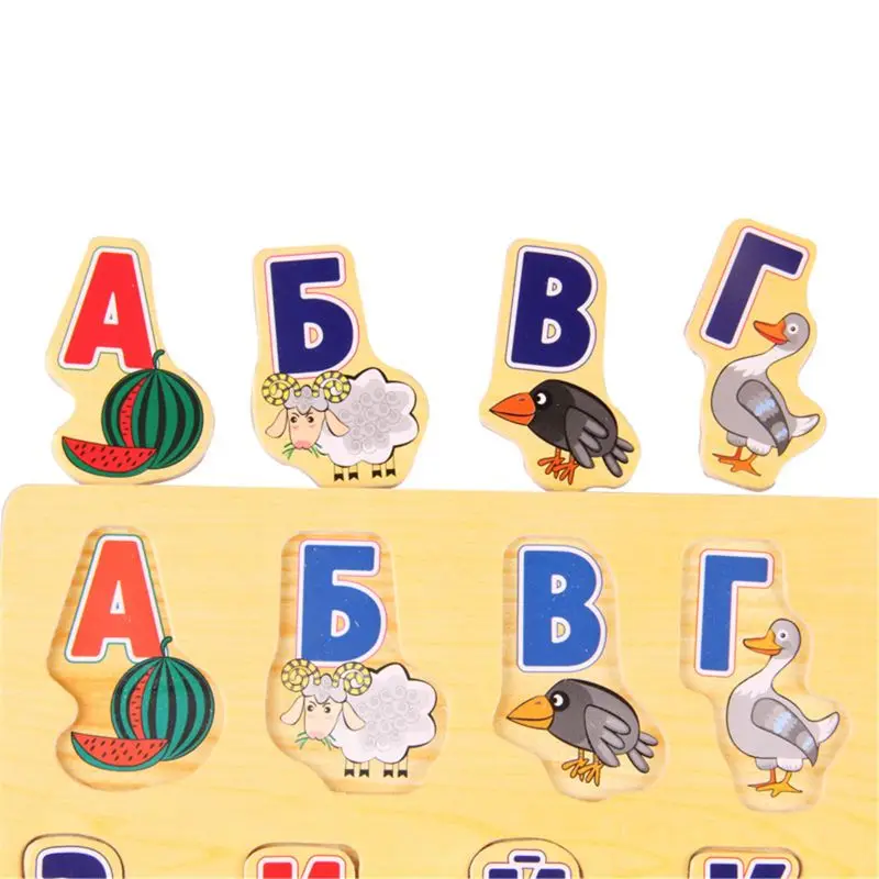 

39*29CM Large Puzzle Wooden Toys Russian Alphabet Puzzles Toys for Children Alphabet Grasp Board Kids Educational Developing Toy