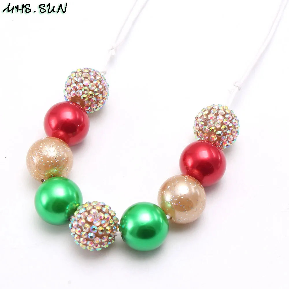 MHS. SUN рождественское стильное детское ожерелье с бусинами из жевательной резинки