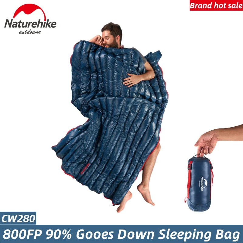 Naturehike спальный мешок зимний белый гусиный пух конверт Тип 0 8 кг Сверхлегкий