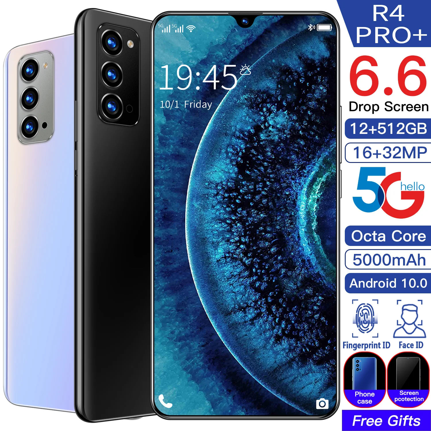 

Оригинальный смартфон R4 PRO +, экран 6,6 дюйма HD, камера 32 МП, 5000 мАч, Android 512, MT6889, 12 Гб + ГБ, GPS