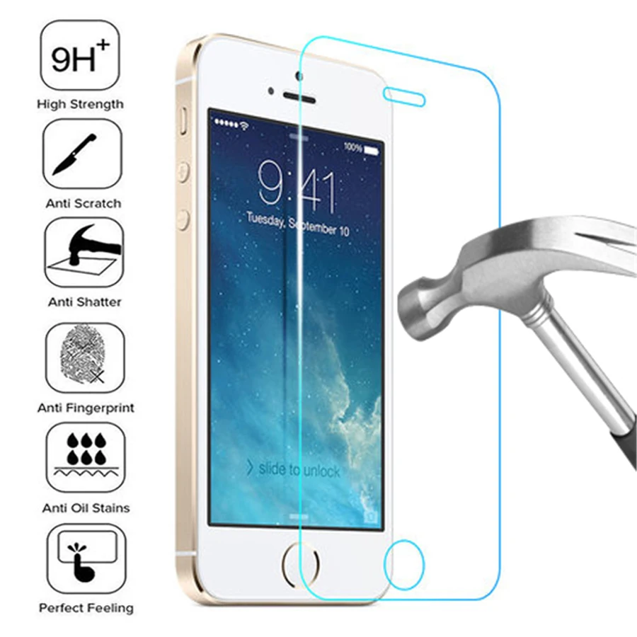 3D Защитное стекло для iPhone 5S 5 5C SE закаленное защитное стекло для экрана Защитное стекло для Apple iPhone 4 4S защитная пленка