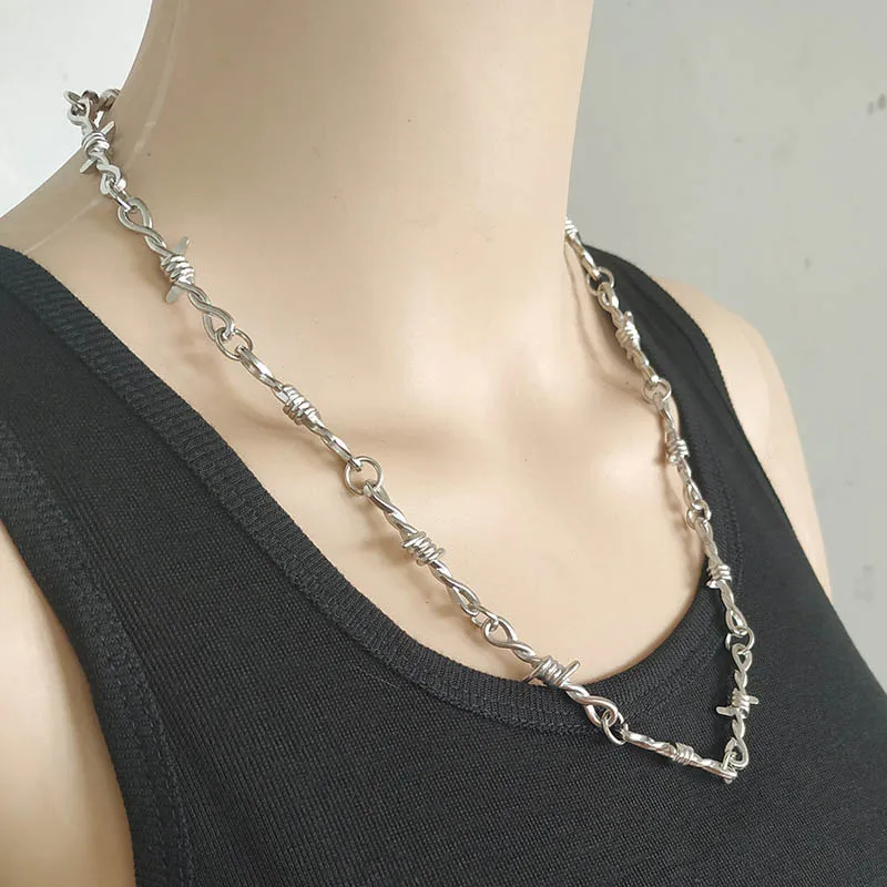 Панк шипы железное короткое ожерелье унисекс в стиле хип хоп модное аксессуары