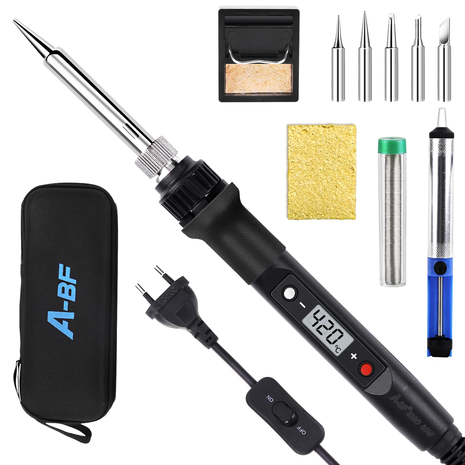 

Soldering Iron Kit Set 60W Digital LCD Switch A-BF 836D Welding Iron Temperature Adjustable Electric Tools Soldering Tips