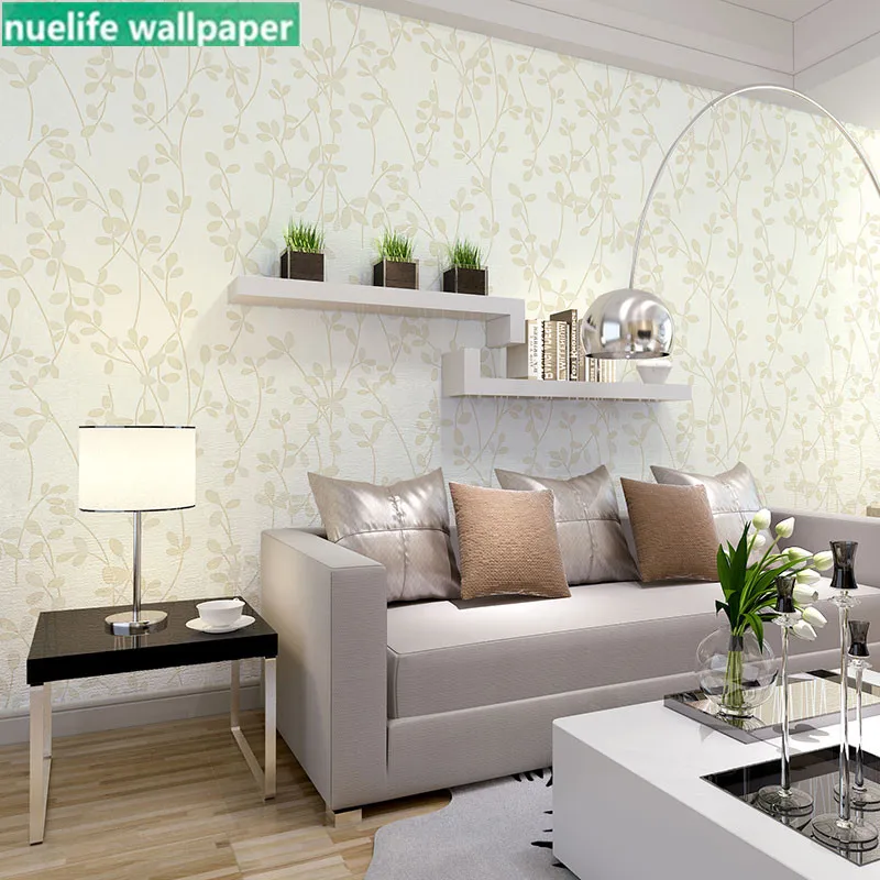 

pastoral style living room bedroom embossed blue leafy wallpaper Modern minimalist wedding room girl room non-woven wallpaper