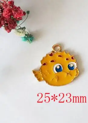 Лот 20 шт/50 шт/100 шт мультяшная рыба fugu милый стеклянный брелок для ключей