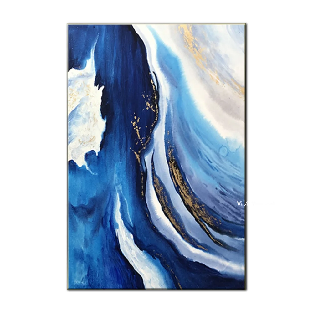 

Modern Abstract Handmade Nordic Golden Scandinavian Poster Canvas Painting Wall Art Pictures for Living Room Home Decor