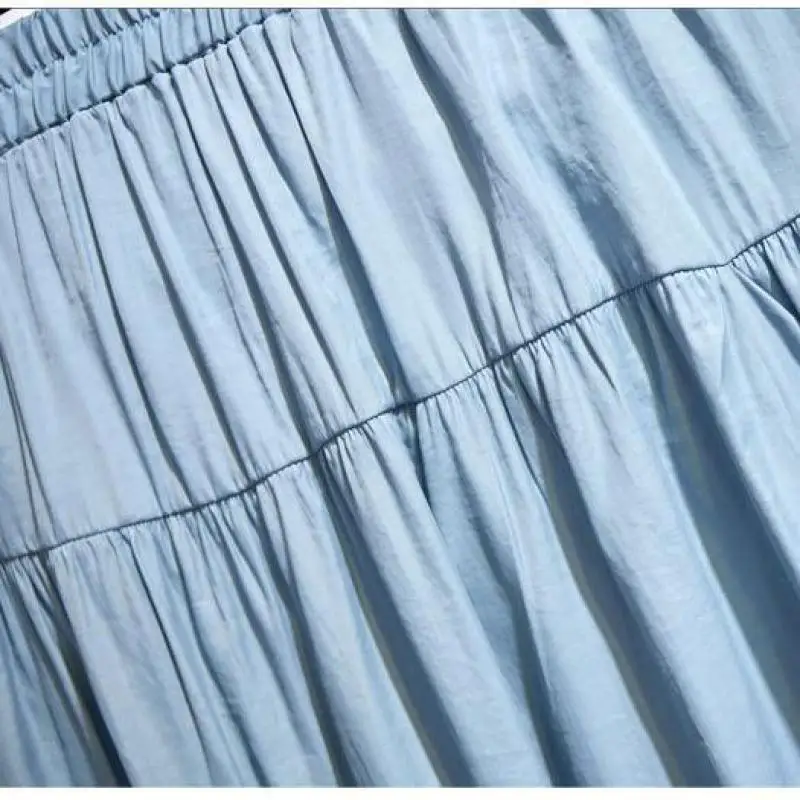 

Plus Size 6XL 5XL 4XL 3XL 2XL Spring Summer Women Long Skirts Femme Elastic High Waist A-line Skirt Falda De Vestir Mujer