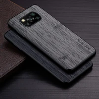 Case for Xiaomi Poco NFC Pro funda bamboo wood pattern Leather phone cover Luxury coque for xiaomi poco pro case